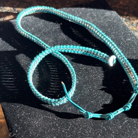 Chan Luu Aqua and Silver Braided Bracelet - Picture 3 of 3